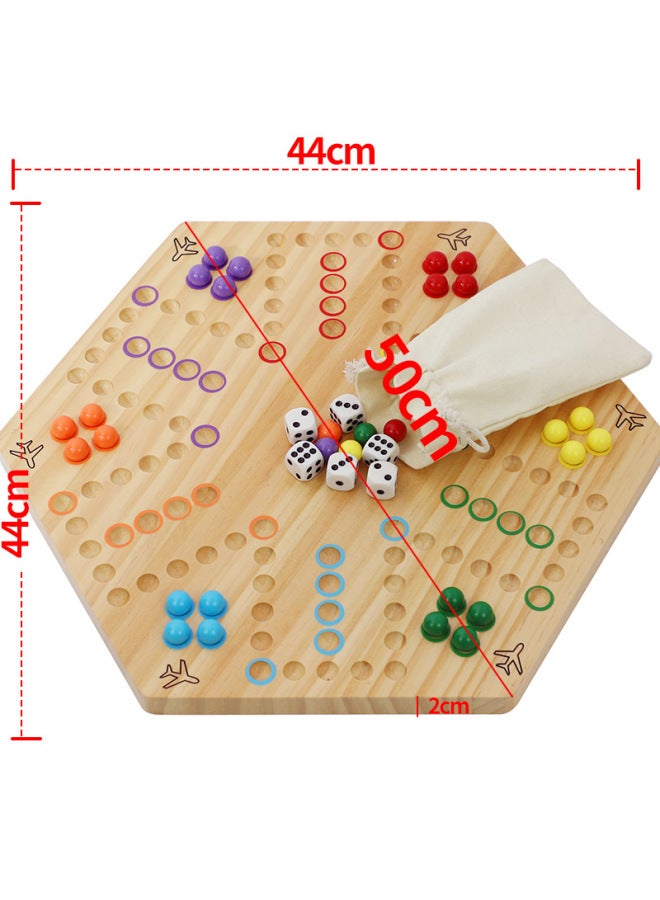 Board Game Double-sided Board Game Flying Chess 8 People 6 People Track Board Party Game Wooden Game